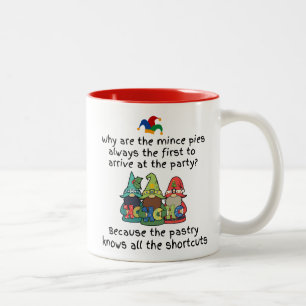 Ein erstaunlicher Shortcut Mince Pie Joke Zweifarbige Tasse