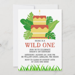 Ein erster Geburtstag wird der Dschungel von Kinde Einladung