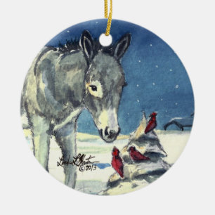 Ein Esel für Weihnachtsverzierungen Keramik Ornament