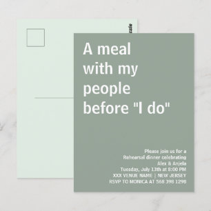 Ein Essen mit meinen Leuten vor dem Probedinner-Sp Postkarte