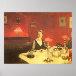 Ein Esstisch bei Nacht von John Singer Sargent Poster