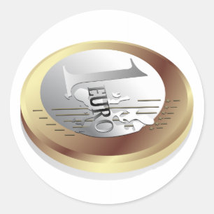 Ein Euro-Münzaufkleber Runder Aufkleber