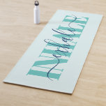 Ein exhales, modernes türkisfarbenes Zitat Yogamatte<br><div class="desc">Ein exhales,  modernes hellblaues türkisfarbenes Zitat</div>