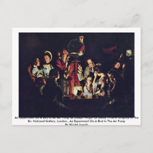 Ein Experiment an einem Vogel in einer Luftpumpe Postkarte