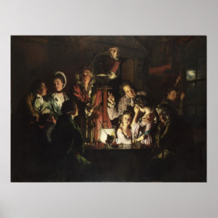 Ein Experiment an einem Vogel in einer Luftpumpe v Poster