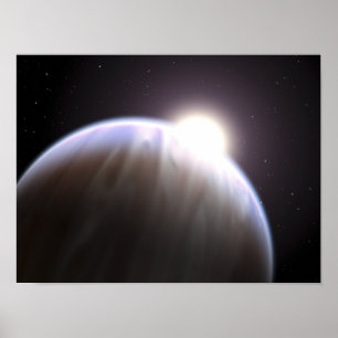 Ein extrasolarer Planet mit seinem Mutterstar Poster