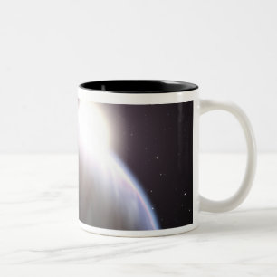 Ein extrasolarer Planet mit seinem Mutterstar Zweifarbige Tasse