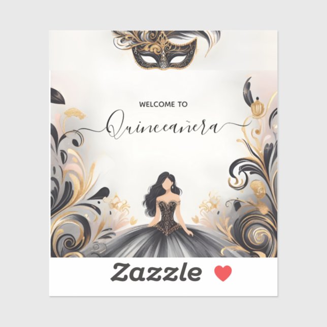 Ein Extravaganter Prom Masquerade Ball Quinceanera Aufkleber (Blatt)