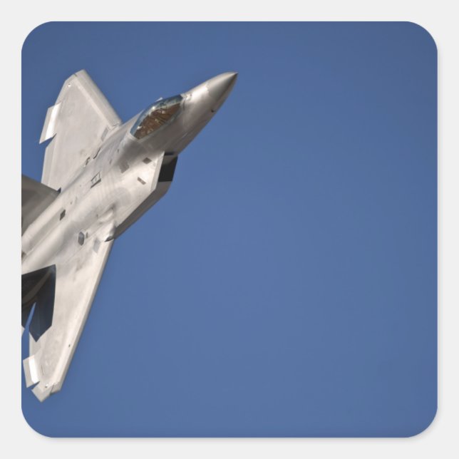 Ein F-22 Raptor-Flugzeug Quadratischer Aufkleber (Vorderseite)
