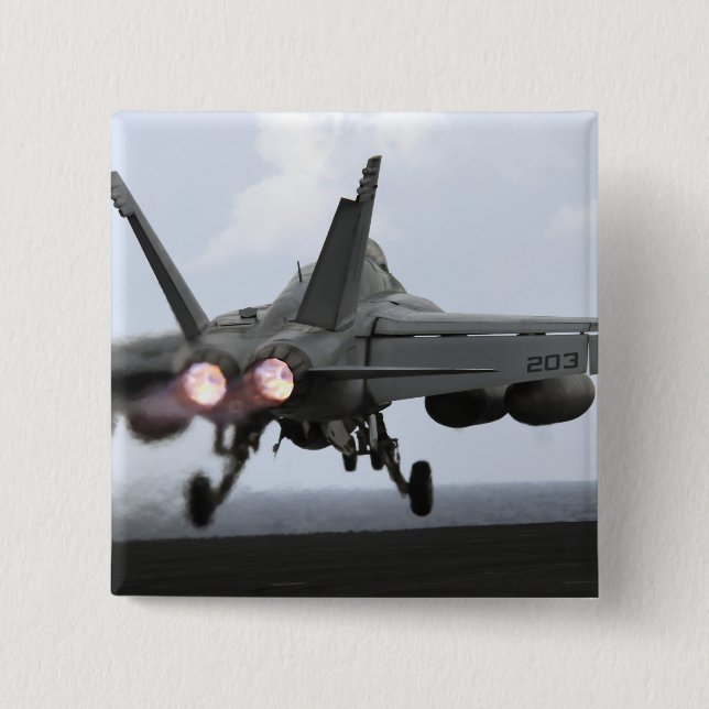 Ein F/A-18E Super Hornet startet Button (Vorderseite)