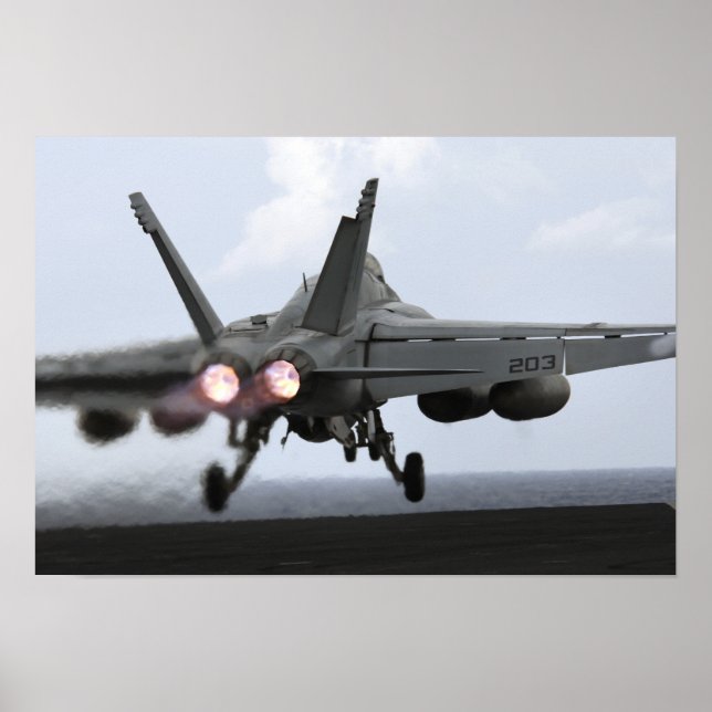 Ein F/A-18E Super Hornet startet Poster (Vorne)