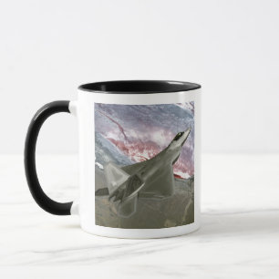 Ein F/A-22 Raptor fliegt eine Trainingsmission Tasse