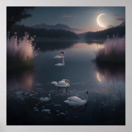 Ein fabelhafter Mondlichtsee Poster