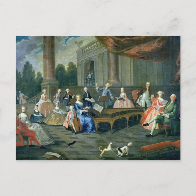 Ein Familienkonzert im Schloss Renescure Postkarte (Vorderseite)