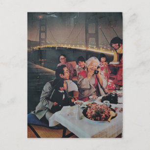 Ein familienkulinarisches Abendessen an der Brücke Postkarte