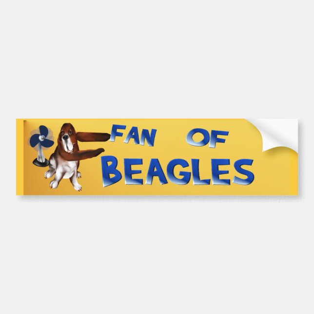 Ein Fan des Beagle-Autoaufklebers Autoaufkleber (Vorne)