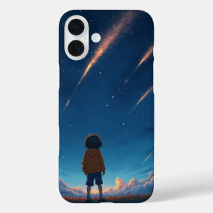 Ein fantastischer Stern und ein Kind, das davon tr iPhone 16 Plus Hülle