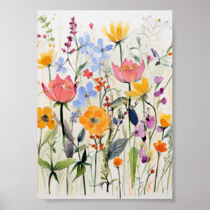 Ein fantastisches Blumendesign, wilde Blumen Poster
