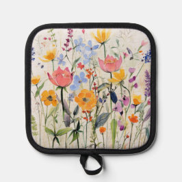 Ein fantastisches Blumenzubehör für die Küche, wil Topflappen