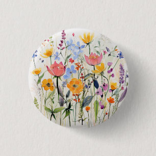 Ein fantastisches florales Design, wilde Blumen Button