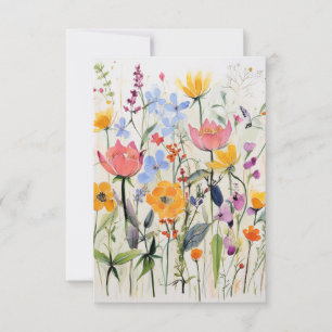 Ein fantastisches florales Design, wilde Blumen  Dankeskarte