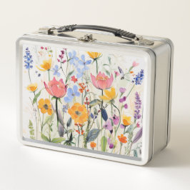 Ein fantastisches florales Design, wilde Blumen Metall Brotdose