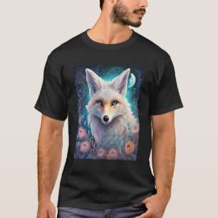 Ein Fantasy Fox umgeben von Blume Natur Tier T-Shirt