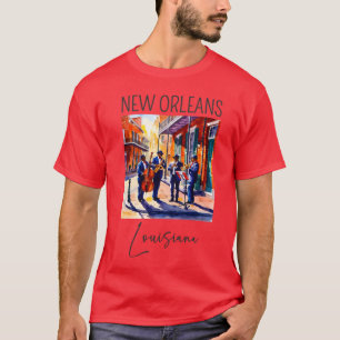Ein farbenfroher Entwurf des New Orleans T-Shirt