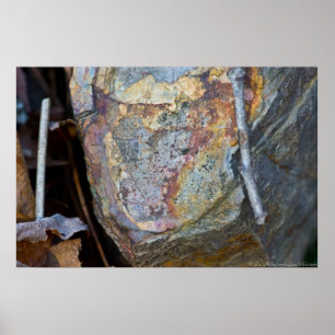 Ein farbenfroher Felsen, der auf dem Poster des Wa