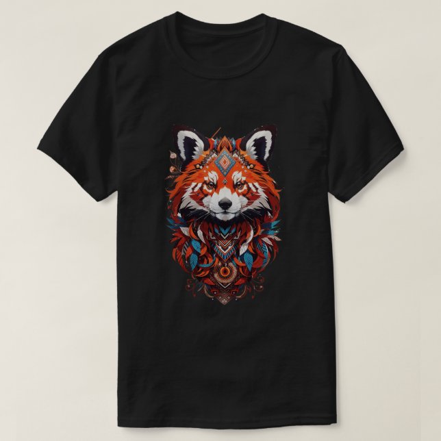 Ein farbenfroher Fuchs mit Federn und Ziern T - Sh T-Shirt (Design vorne)