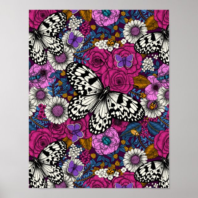 Ein farbenfroher Garten II Poster (Vorne)