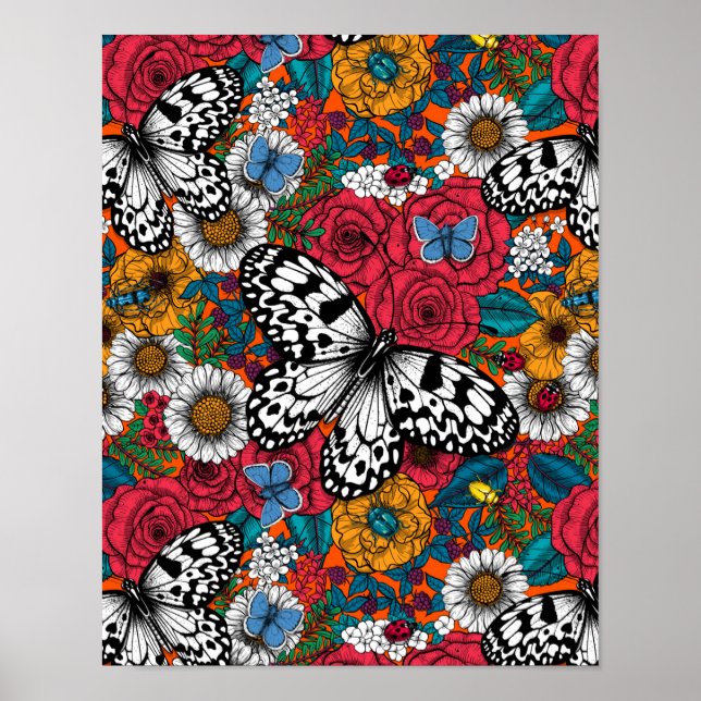 Ein farbenfroher Garten Poster (Vorne)