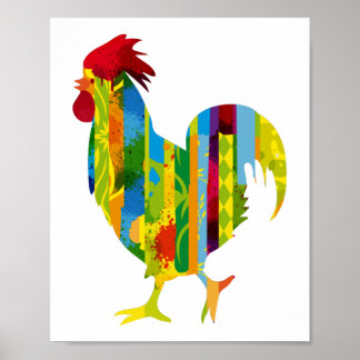 Ein farbenfroher Hahn Poster