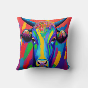 Ein farbenfroher Kuhknochen Kissen