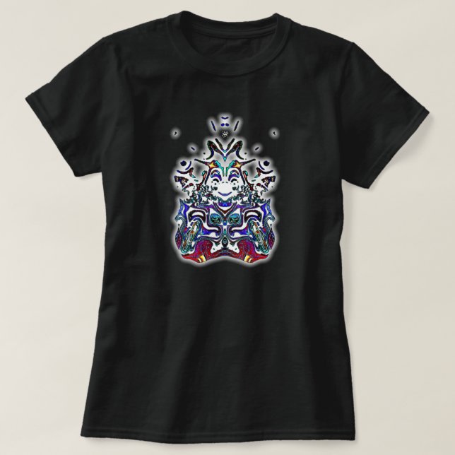 Ein farbenfroher Lächeln Geist v2 T-Shirt (Design vorne)