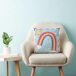 Ein farbenfroher Regenbogen Kissen