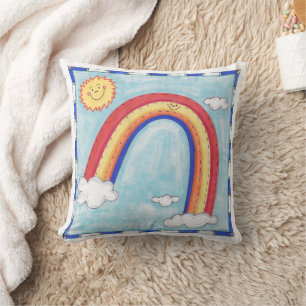 Ein farbenfroher Regenbogen Kissen