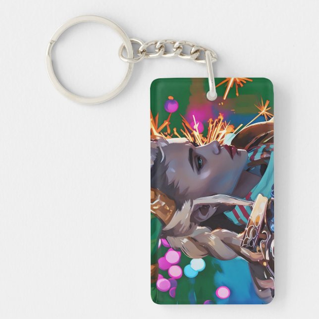 Ein farbenfroher Schlüsselanhänger (Vorderseite)