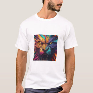 Ein farbenfroher und abstrakter Wolf-Design-T - Sh T-Shirt