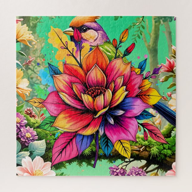 Ein farbenfroher Vogel Puzzle (Vertikal)