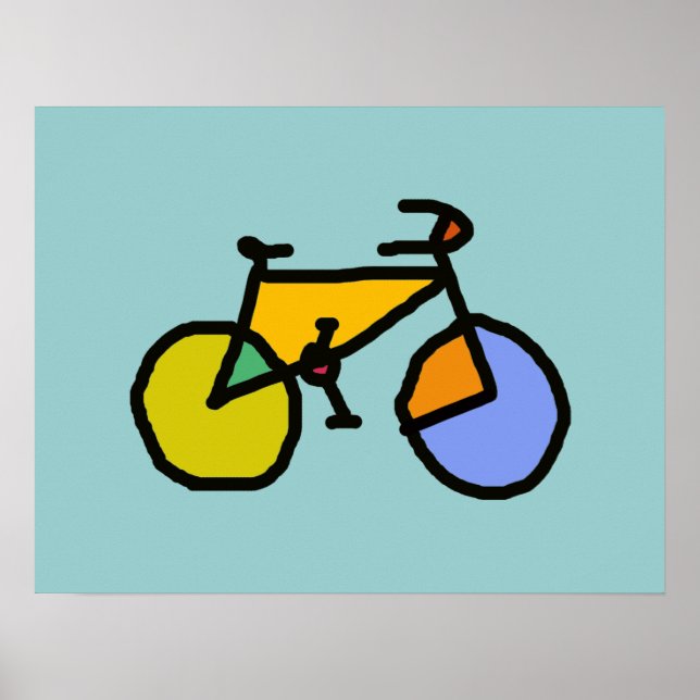 ein farbenfrohes Fahrrad Poster (Vorne)