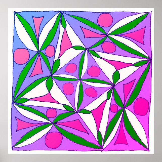 Ein farbenfrohes geometrisches Muster  Poster (Vorne)
