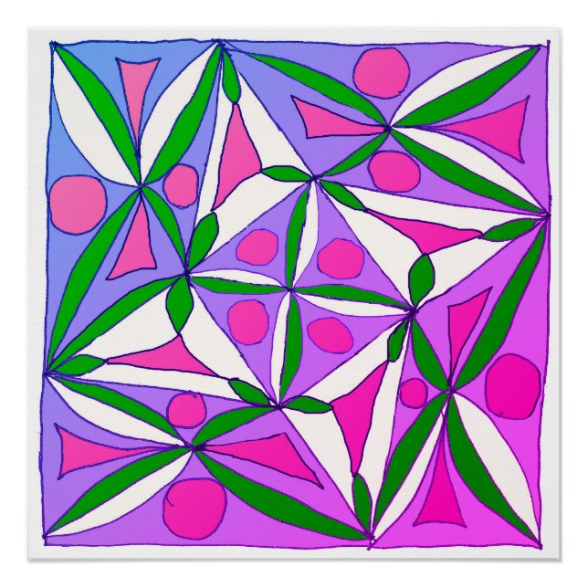 Ein farbenfrohes geometrisches Muster  Poster (Vorderseite)