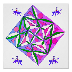 Ein farbenfrohes geometrisches Muster  Poster