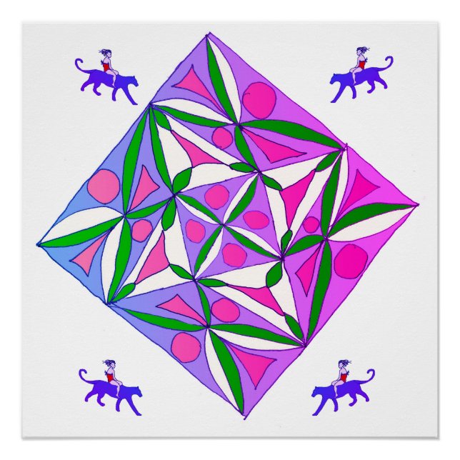 Ein farbenfrohes geometrisches Muster  Poster (Vorderseite)