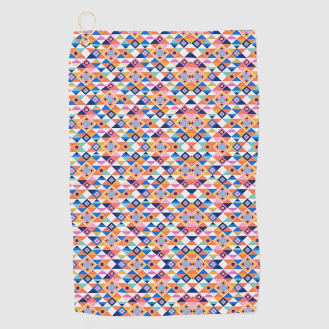 Ein farbenfrohes Handtuch mit einem lebendigen geo (Vorderseite)