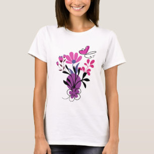 Ein farbenfrohes, trendiges Blumendesign T-Shirt