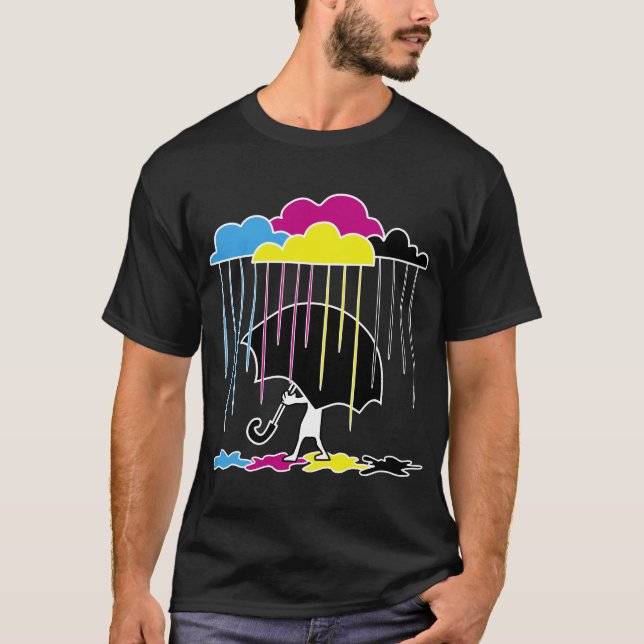 Ein farbiger Regen T-Shirt (Vorderseite)