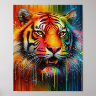 Ein farbiger Tiger Poster