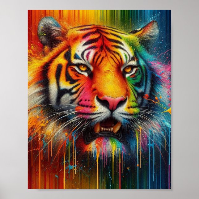 Ein farbiger Tiger Poster (Vorne)